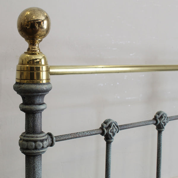 Double Antique Bed in Blue Verdigris