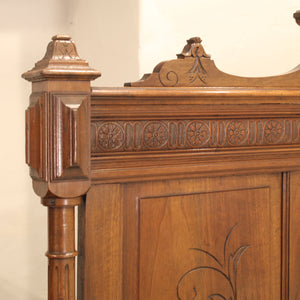 Walnut Carved Double Antique Bed