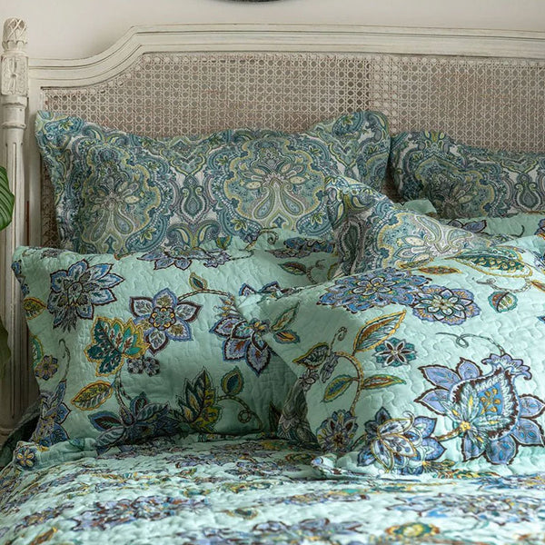 Duck Egg Blue Printed Patchwork