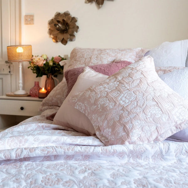 Eleanor Pale Pink Pillowshams and Cushions