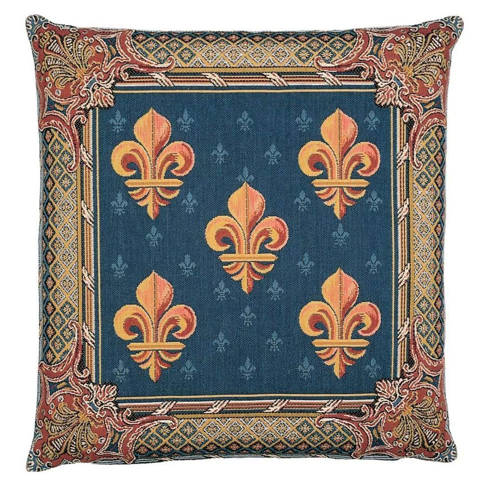 Fleur de Lys Blue Cushion