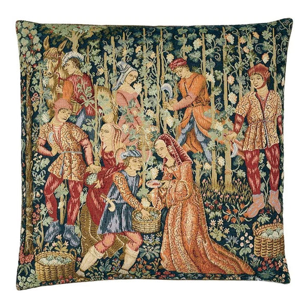 Medieval Grape Gathering Cushion