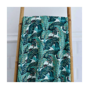 Kantha Throw - Green Leaf