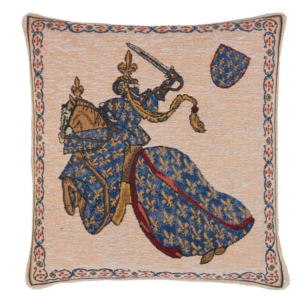 Medieval Jousting Duke Blue Cushion