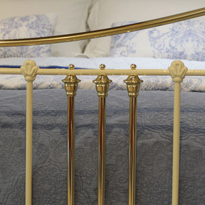 King size antique bed finished in cream