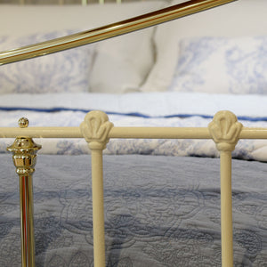 King size antique bed finished in cream