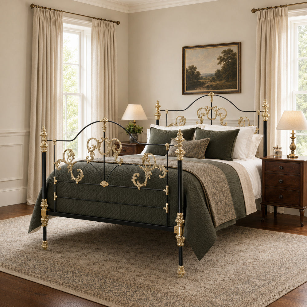 King Brass and Cast Iron Bed MK324