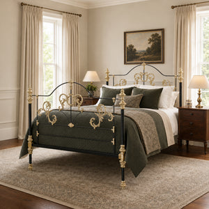 King Brass and Cast Iron Bed MK324