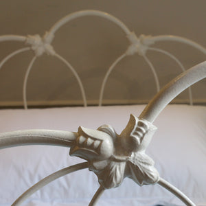 Large Single White Antique Bed MS73