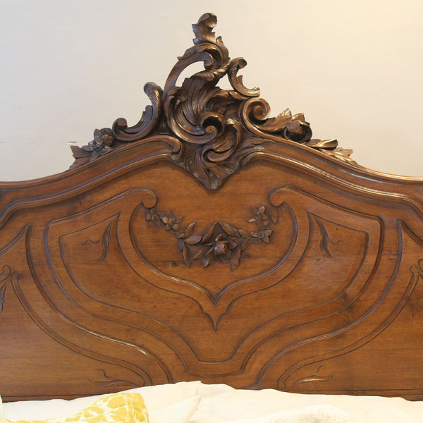 King Size Louis XV Walnut Bed WK192