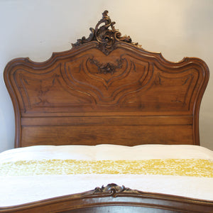 King Size Louis XV Walnut Bed WK192