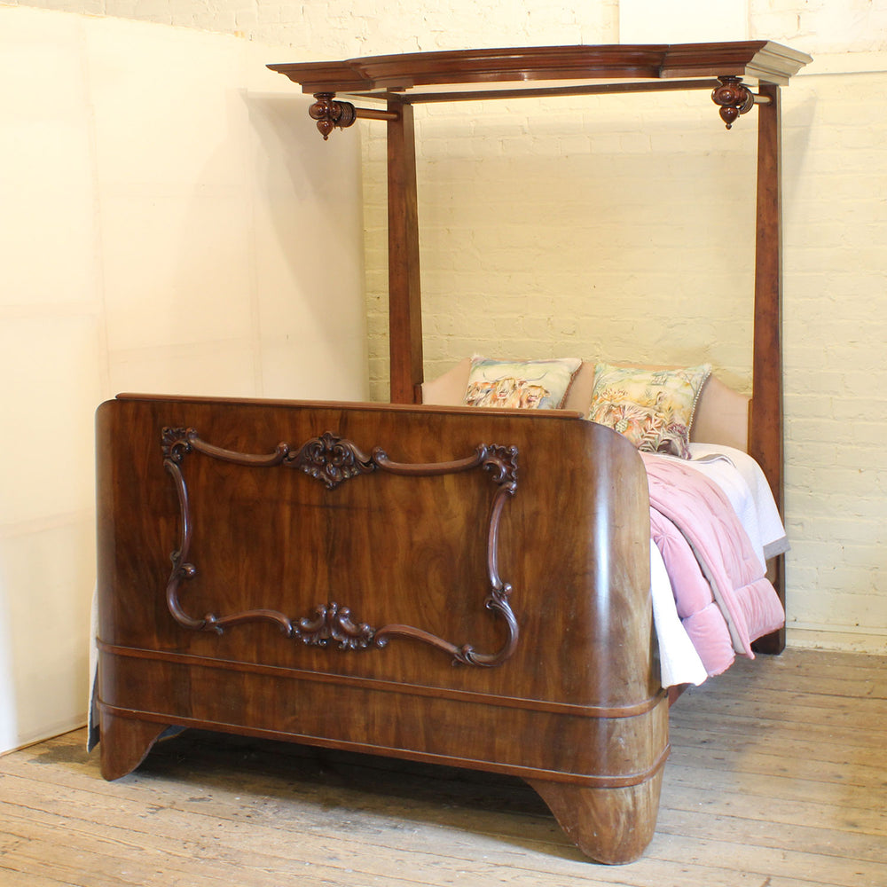 Victorian Mahogany Half Tester Antique Bed