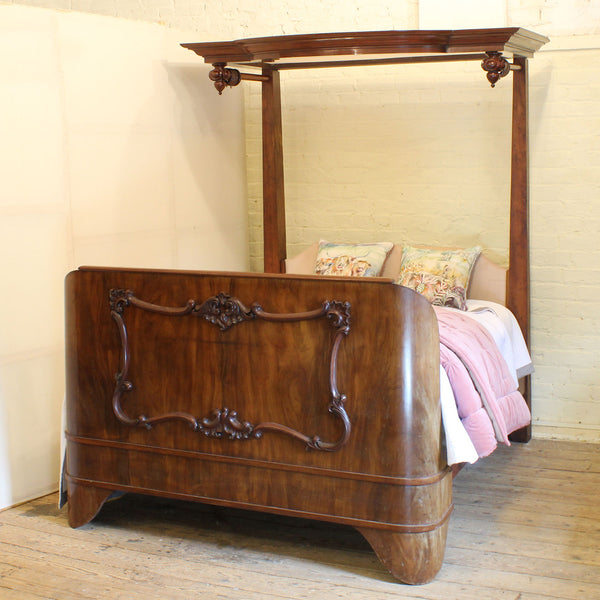 Victorian Mahogany Half Tester Antique Bed