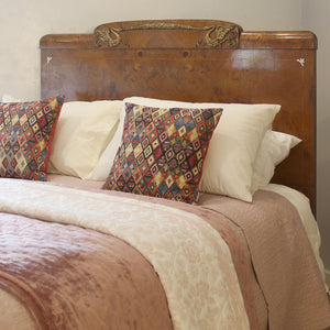 Art Deco Burr Walnut Antique Bed