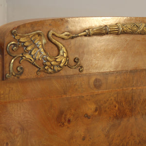Art Deco Burr Walnut Antique Bed