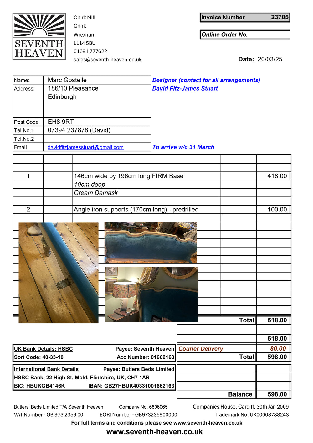 Invoice 23705 - Gostelle