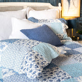 Margot Blue Patchwork Bedspread