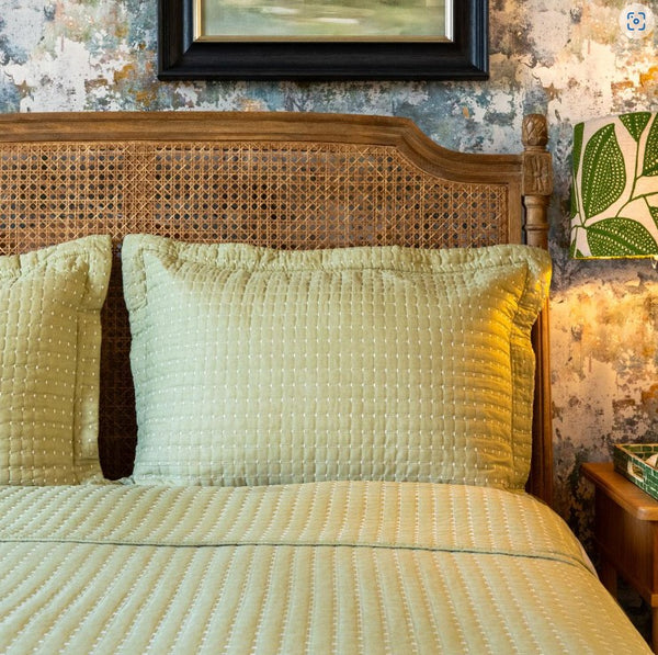 Melbury Olive Green Bedspread and Cushion Covers