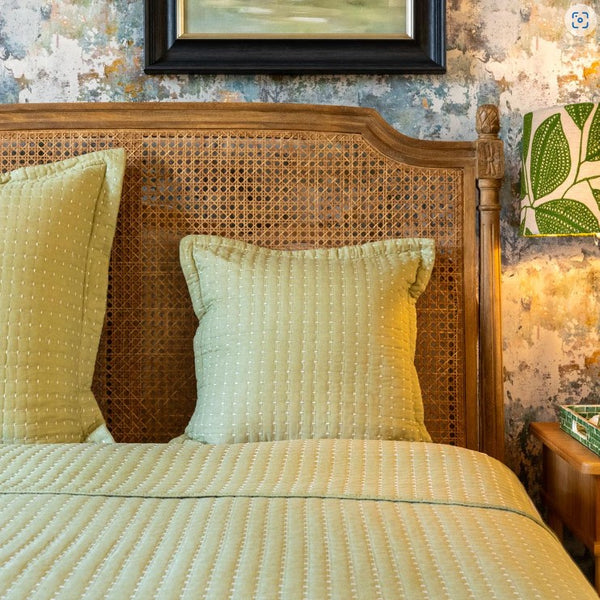 Melbury Olive Green Bedspread and Cushion Covers