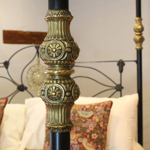 Antique Four Poster Bed in Black M4P58