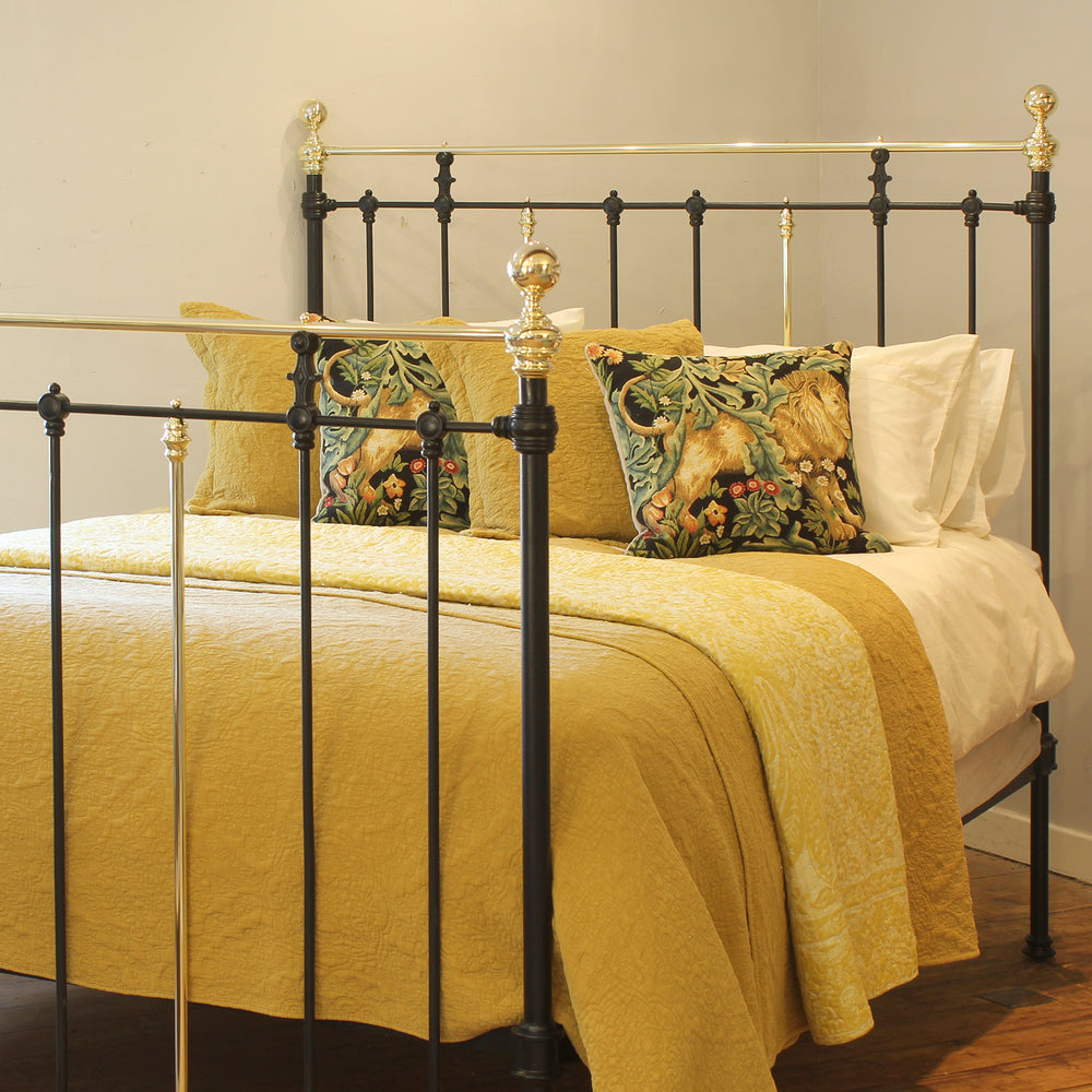 King size antique bed in black