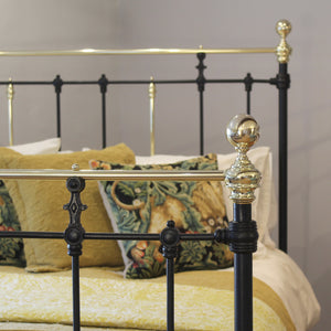 King size antique bed in black