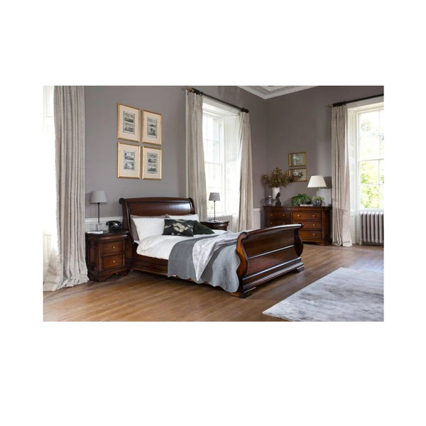 Burgundy Sleigh Bed