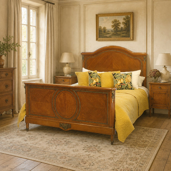 French oak antique bed
