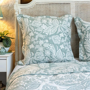 Olivia Green Jacquard Bedspread and Cushion Covers