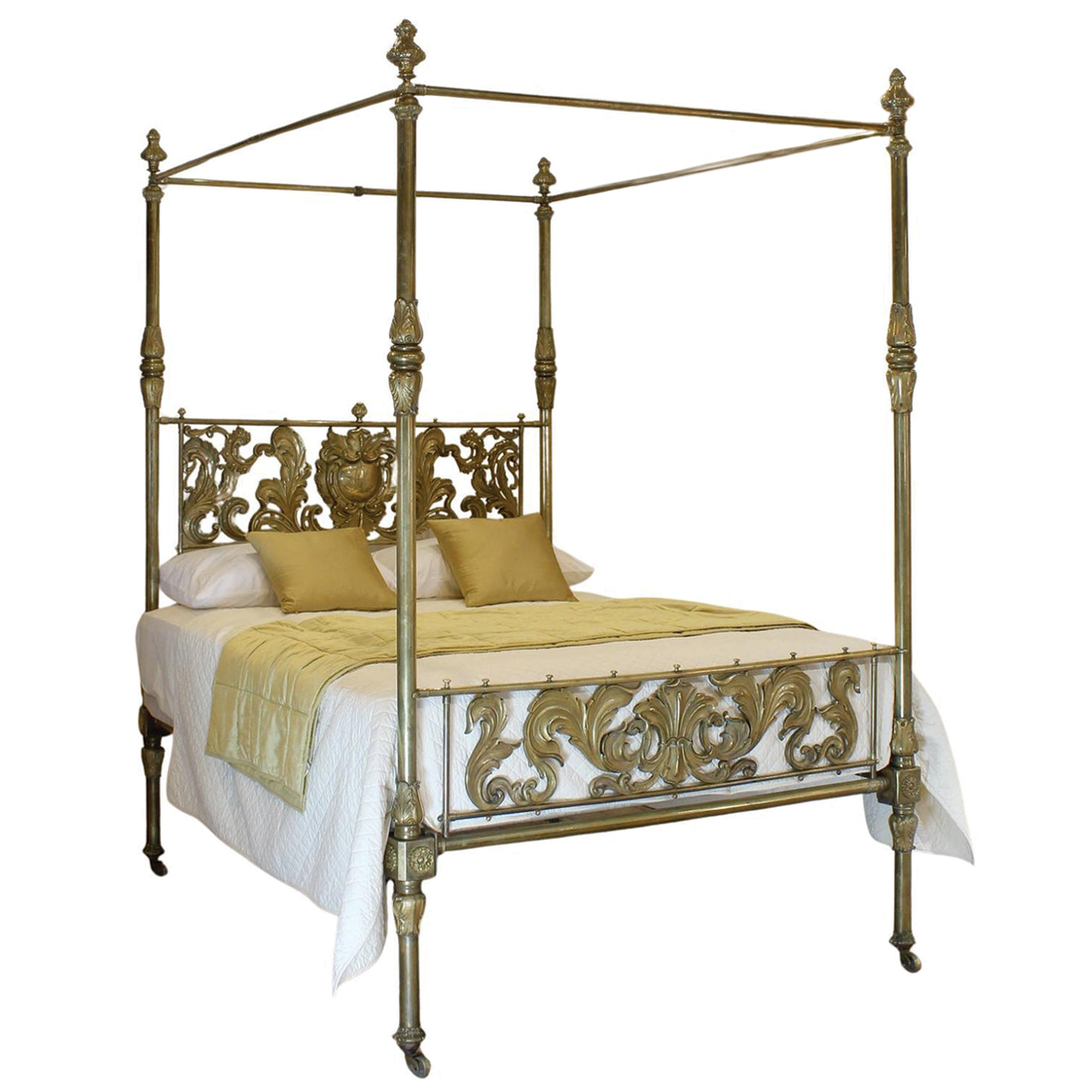 Four poster brass bed discount
