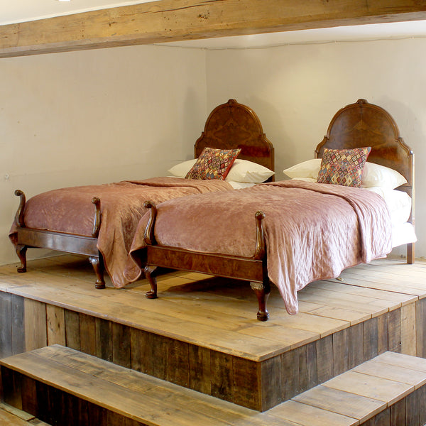 A pair of Queen Anne style antique beds