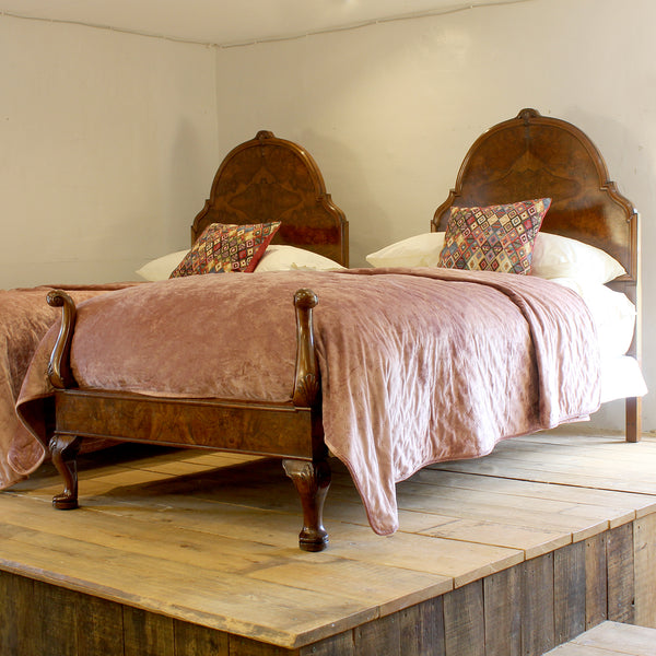 A pair of Queen Anne style antique beds