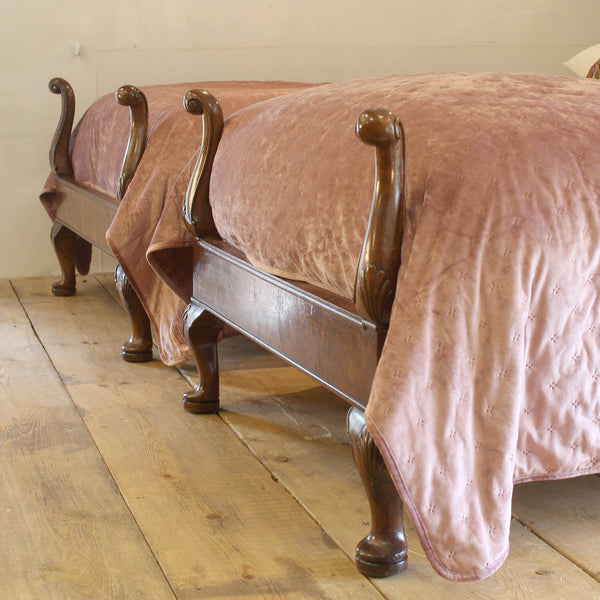 A pair of Queen Anne style antique beds