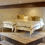 Pair of Iron Antique Beds in Cream, MP66