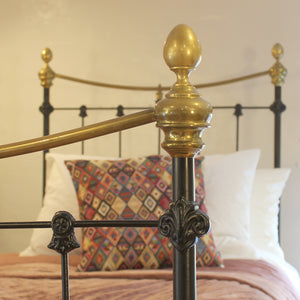 Pair of single antique beds in black
