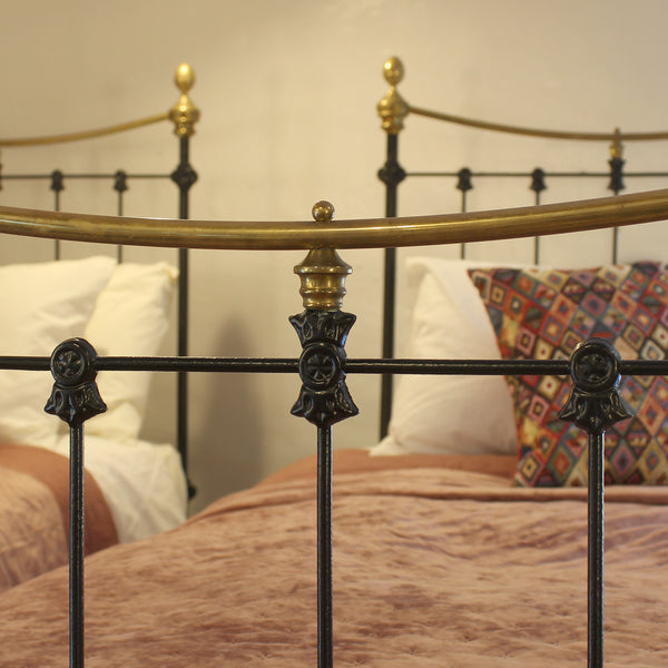 Pair of single antique beds in black