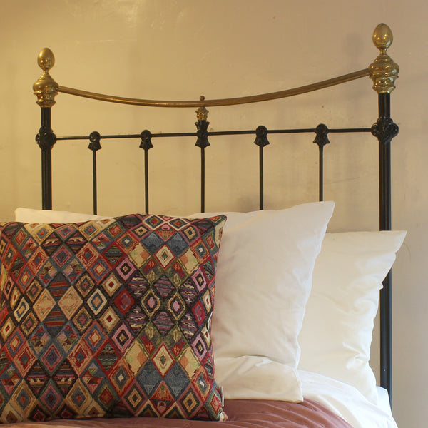 Pair of single antique beds in black