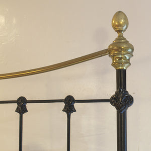 Pair of single antique beds in black