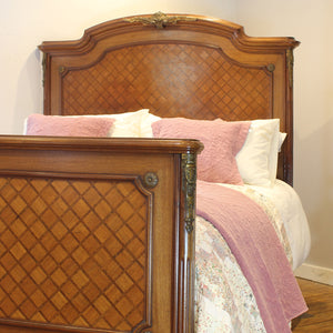 King Size French Mahogany Parquetry Bed WK191