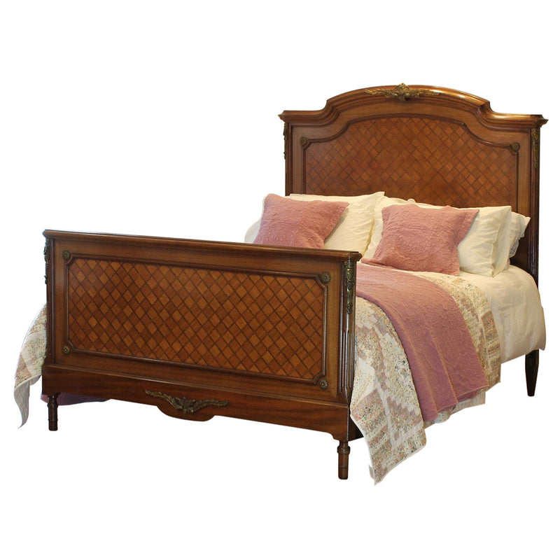 King Size French Mahogany Parquetry Bed WK191