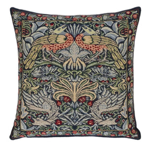 Peacock and Dragon Blue Cushion