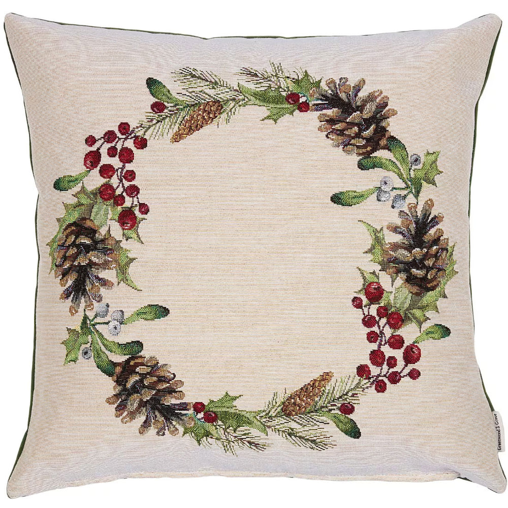 Pine & Berry Wreath Cushion