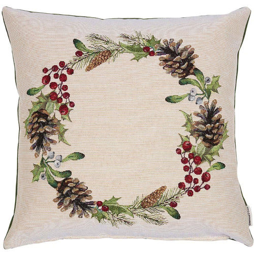 Pine & Berry Wreath Cushion