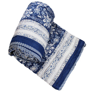 NEW IN Royal Blue & White Floral Quilt