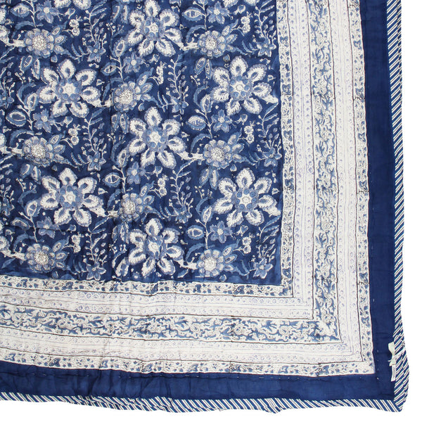 NEW IN Royal Blue & White Floral Quilt