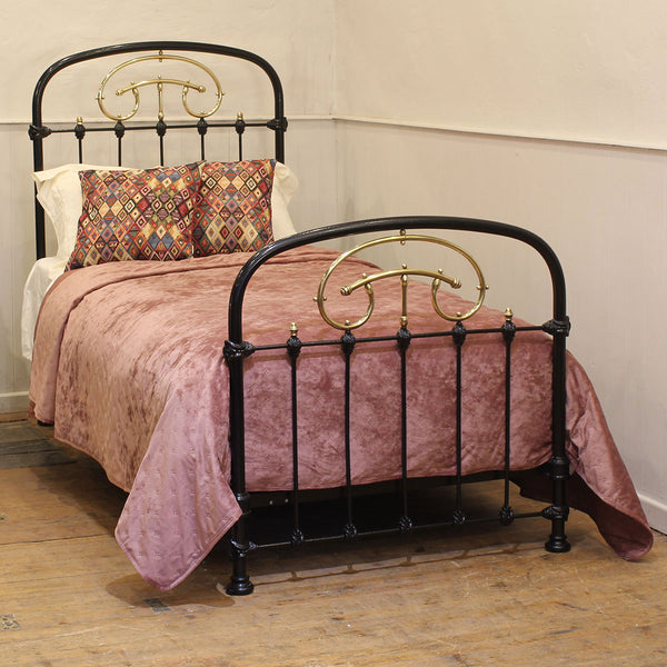 Single antique bed in black