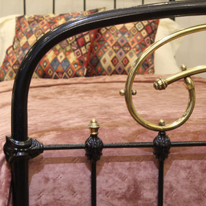 Single antique bed in black