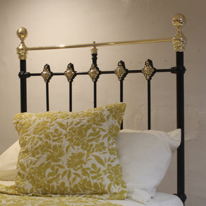 Black Antique Single Bed with Rosettes MS76