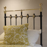 Black Antique Single Bed with Rosettes MS76