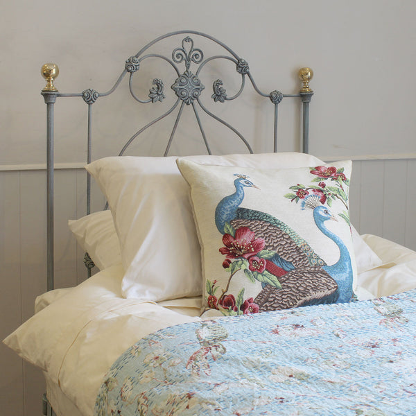 Single Antique Bed in Blue Verdigris